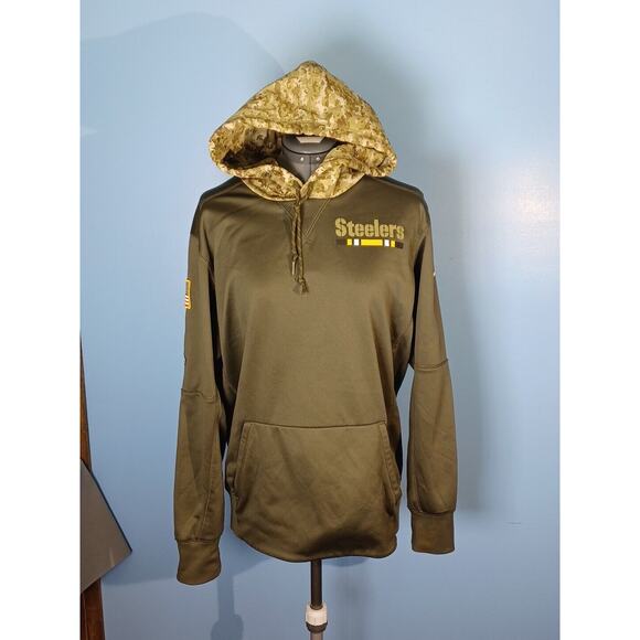 Nike Other - Nike NFL Steelers Salute To Service Green Sweatshirt Pullover Hoodie Mens DriFit